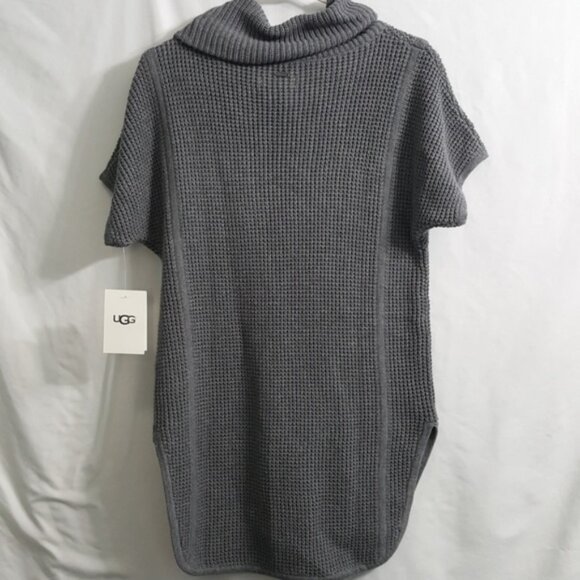Ugg Shelby Selby Short Sleeve Cowl Neck Sweater Tunic Charcoal Gray M - Picture 7 of 7